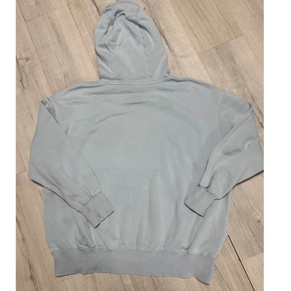 Y2K Nike Men's Hoodie Sweatshirt‎ Light Blue Embroidered Center Swoosh SZ M